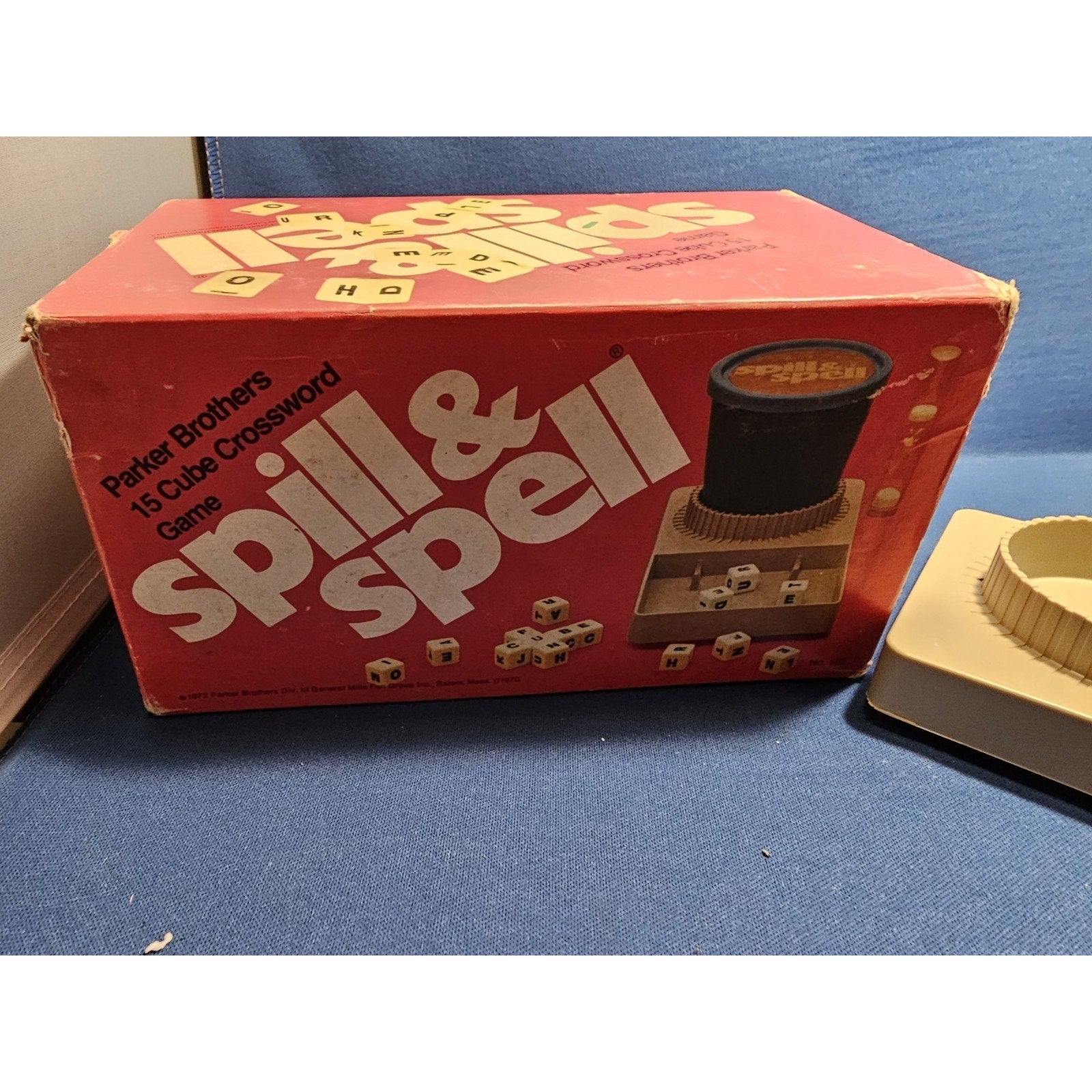 Vintage 1972 Parker Brothers #102 - Spill & Spell Dice Game - Box & Tray ONLY
