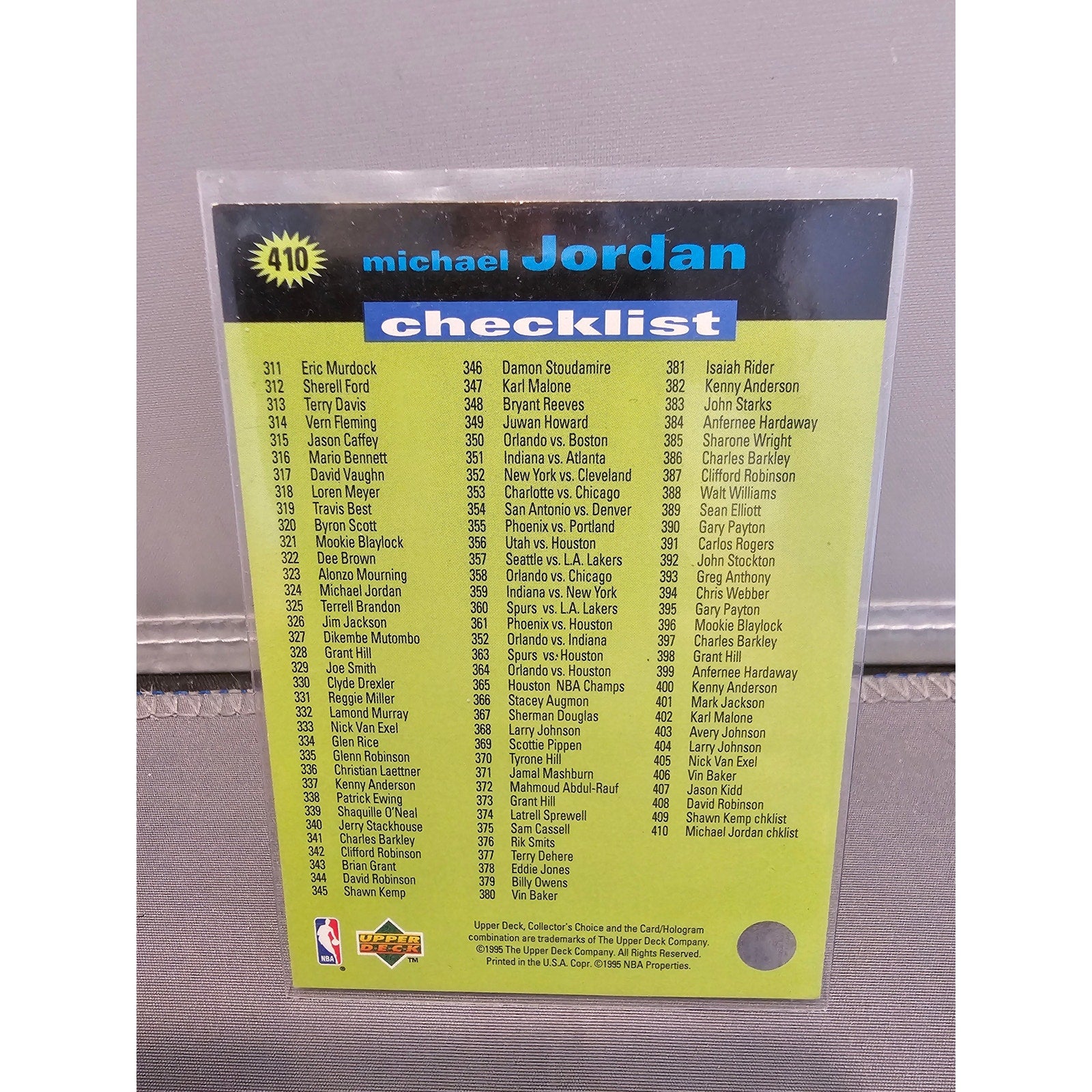 Michael Jordan 1995-1996 Upper Deck Collectors Choice #410 - Checklist 311-410