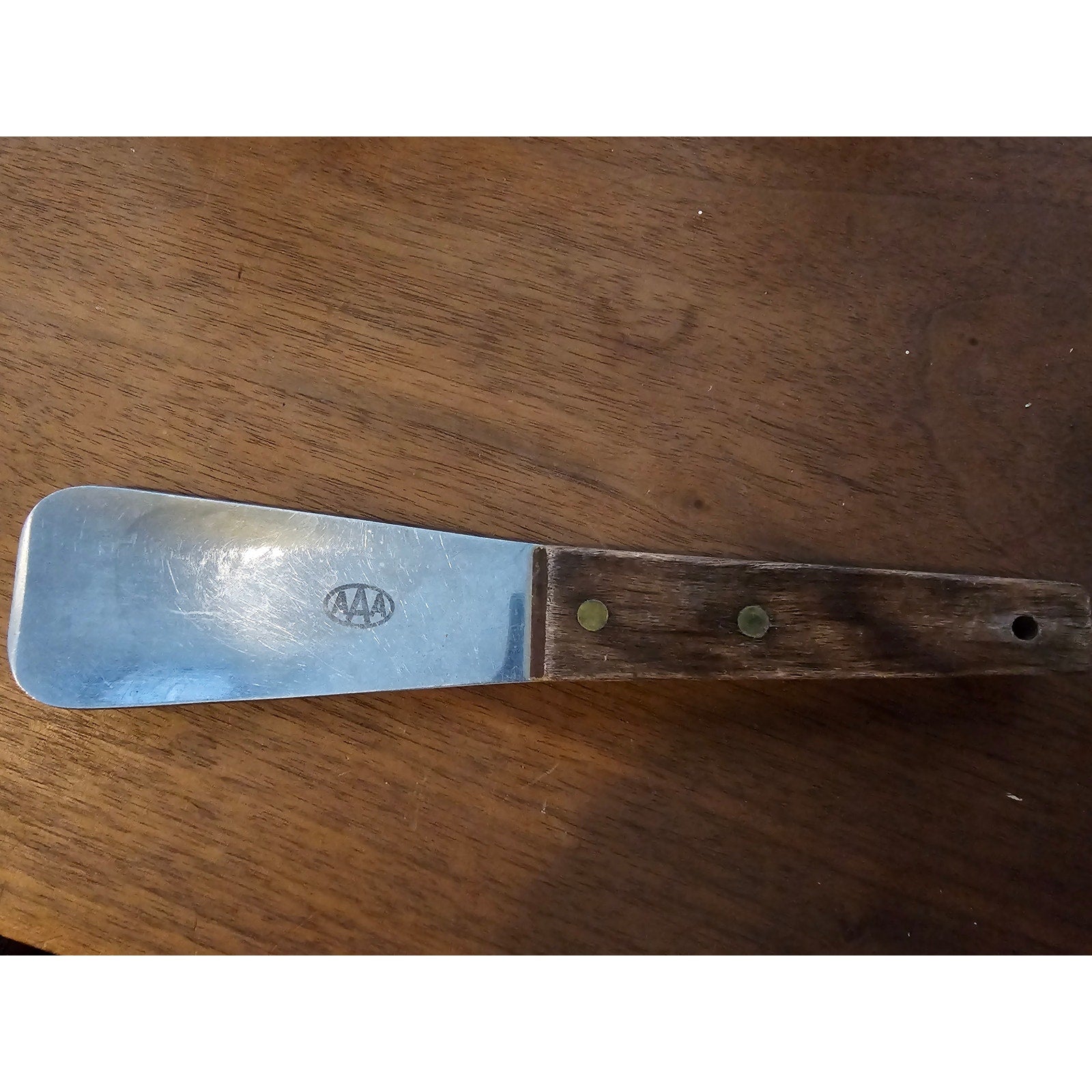 Vernco Stainless Steel 9-1/2" Ice Cream Scoop w/Rivet Wood Handle - Japan - AAA