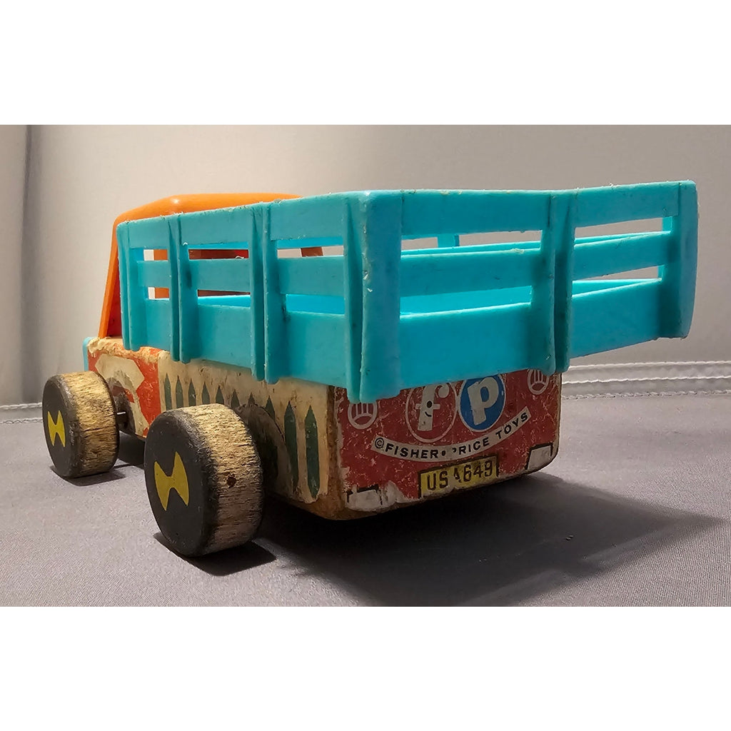 Vintage 1960's Fisher-Price #649 Stake Truck - FPT4306 - Aqua/Orange