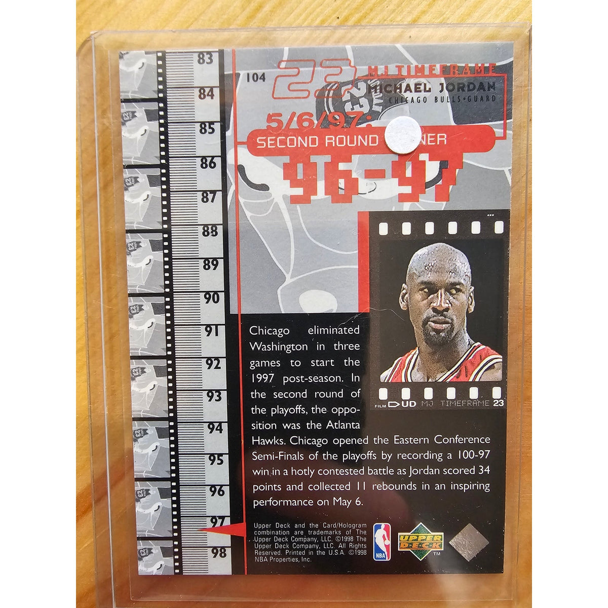 Michael Jordan 1998 Upper Deck Timeframe 23 #104 - Chicago Bulls - 96-97 - NBA