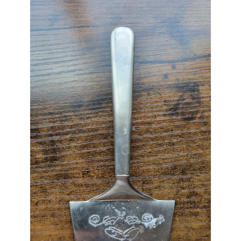 Vintage Stainless Steel Wedding Cake Server - "Love Forever" - I John 4:7