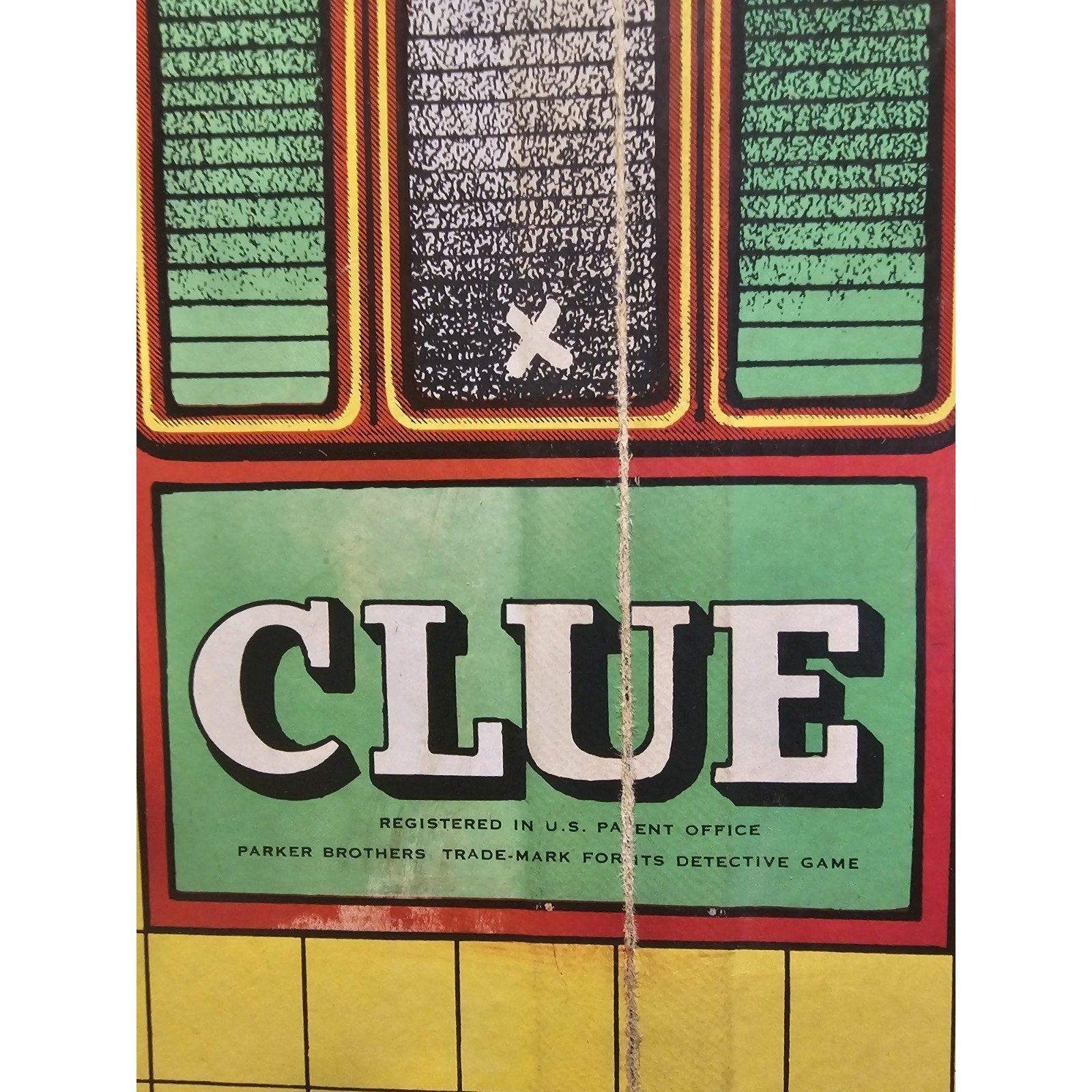Vintage 1956 Clue Board Game - Replacement Parts - Original Box and Game Board