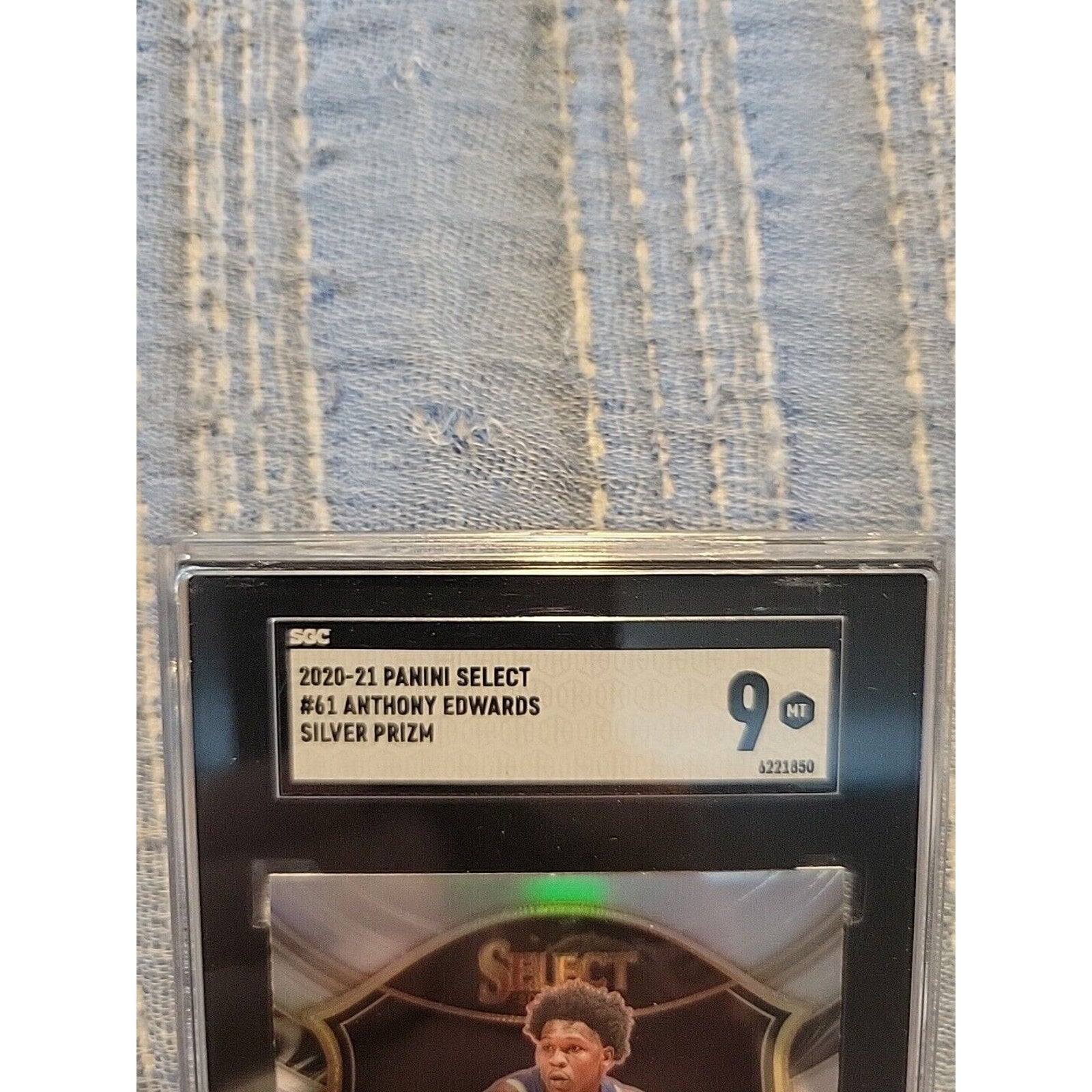 Anthony Edwards 2020-21 Panini Select #61 Silver Prizm Concourse #61 Rookie SGC9