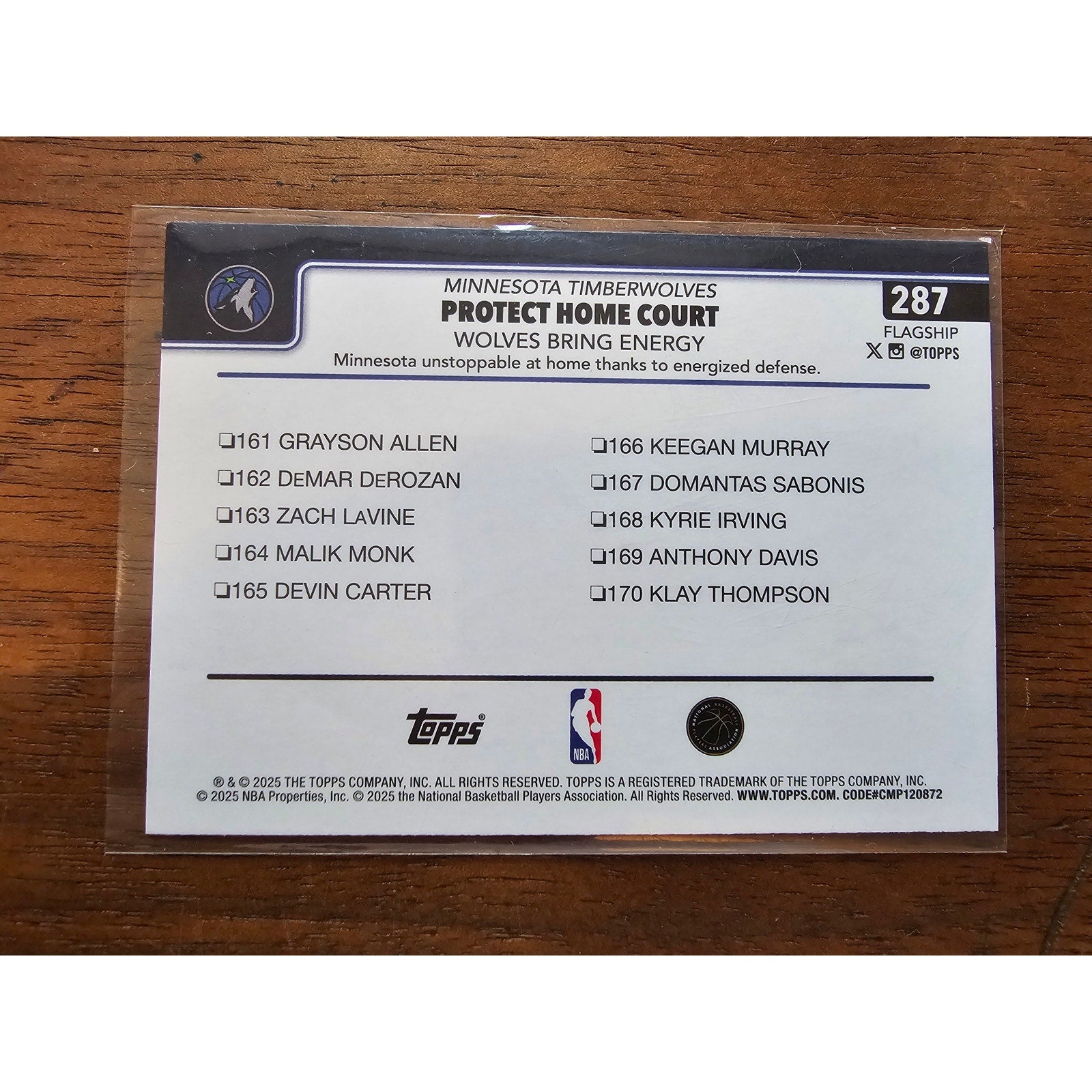 Anthony Edwards 2025-2026 Topps Flagship #287 - Protect Home Court Checklist