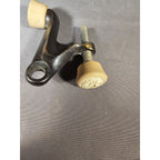 Vintage Cast Iron Antique Bronze Hinge Pin Door Stopper - Ivory Rubber Pads