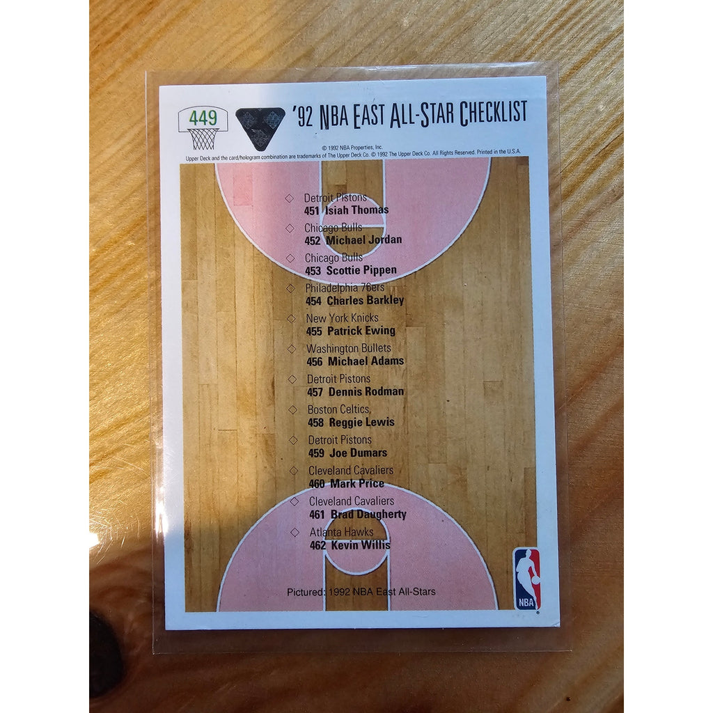 Michael Jordan 1991-1992 Upper Deck #449 - East All-Star Checklist - NBA