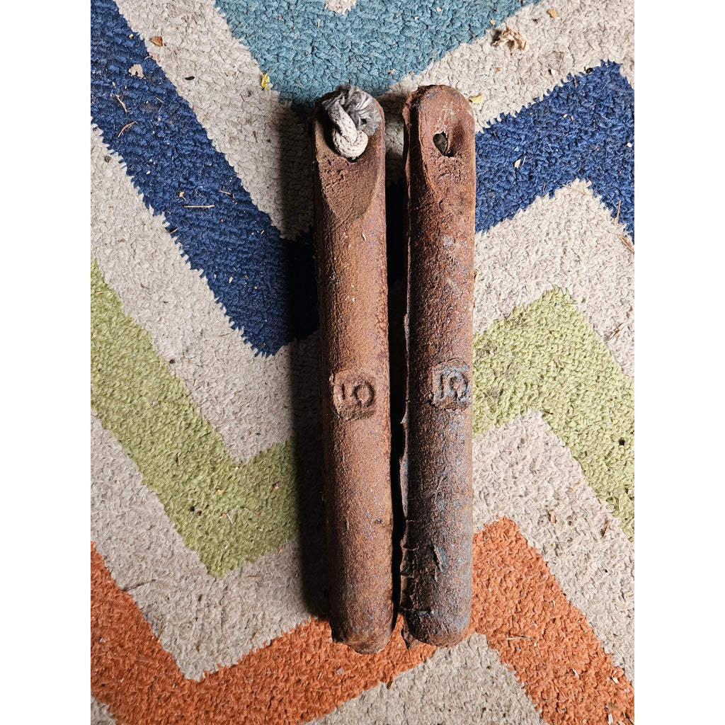 Lot of 2 - Antique 10lb Cast Iron Window Sash Drop Weights