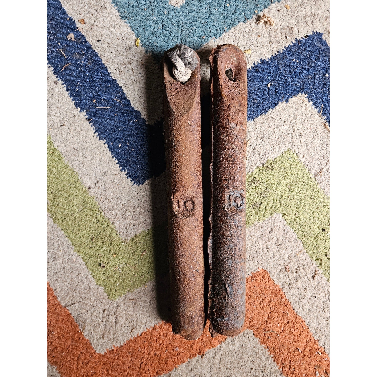 Lot of 2 - Antique 10lb Cast Iron Window Sash Drop Weights