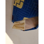 Vintage Men's Necktie - Blue w/Yellow Pattern - 58-1/4" L x 4" W