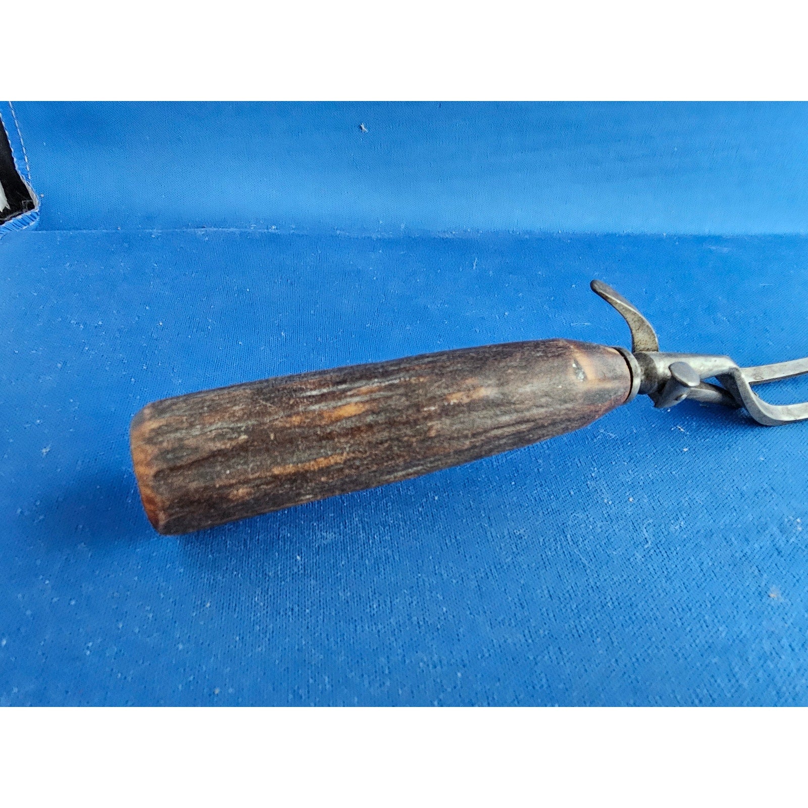 Vintage 2-Prong Meat Carving Fork w/Antler Handle - 12” Length