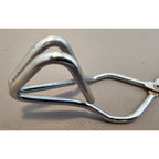 Vintage 8" Angled Stainless Steel Tongs - Made in Taiwan