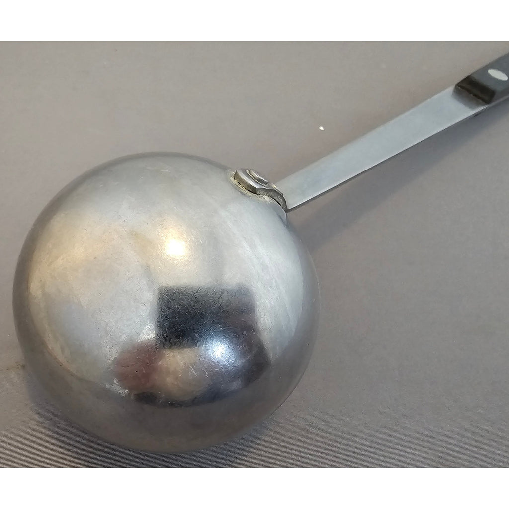 Vintage Household Stainless Steel (USA) Soup Ladle w/Black Handle - 12" in