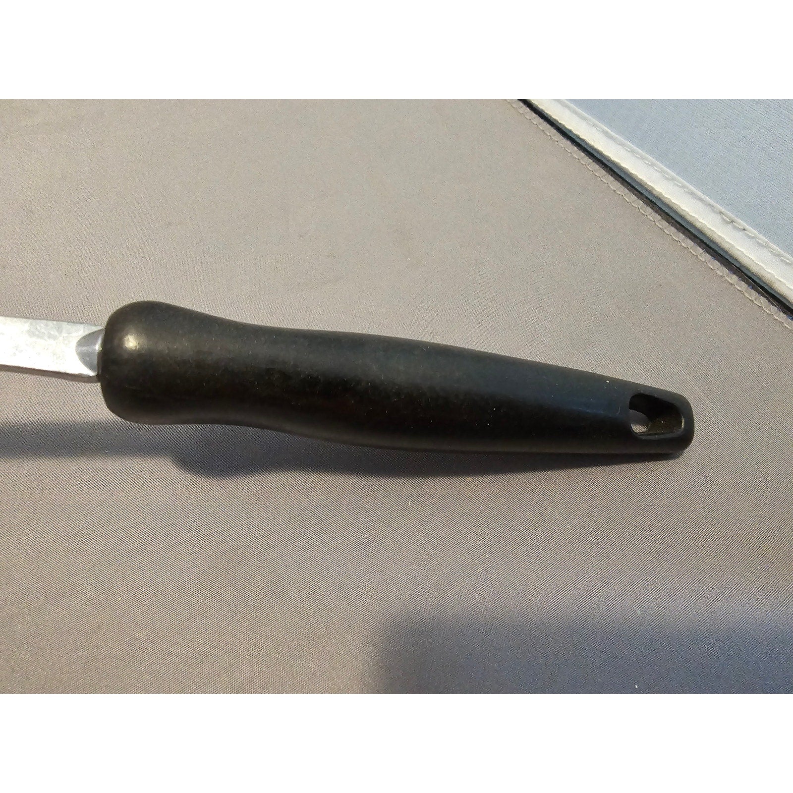 MCM/Vintage Soup Ladle w/Faux Wood Pattern Plastic Handle - 11-1/2"