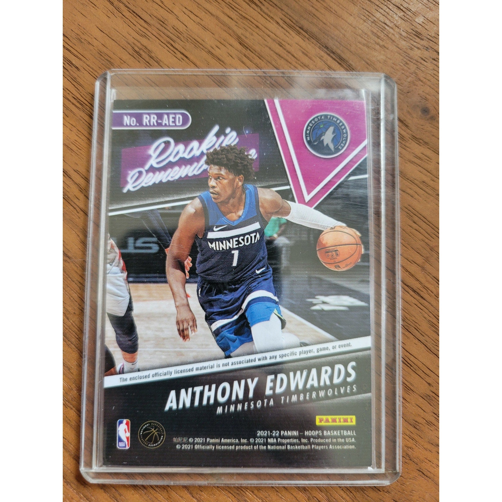 Anthony Edwards 2020-21 Panini Hoops #RR-AED Rookie Remembrance - Winter/Gold