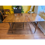 Mid-Century Walnut Expanding, Drop-Leaf Dining Table - Seats up to 10