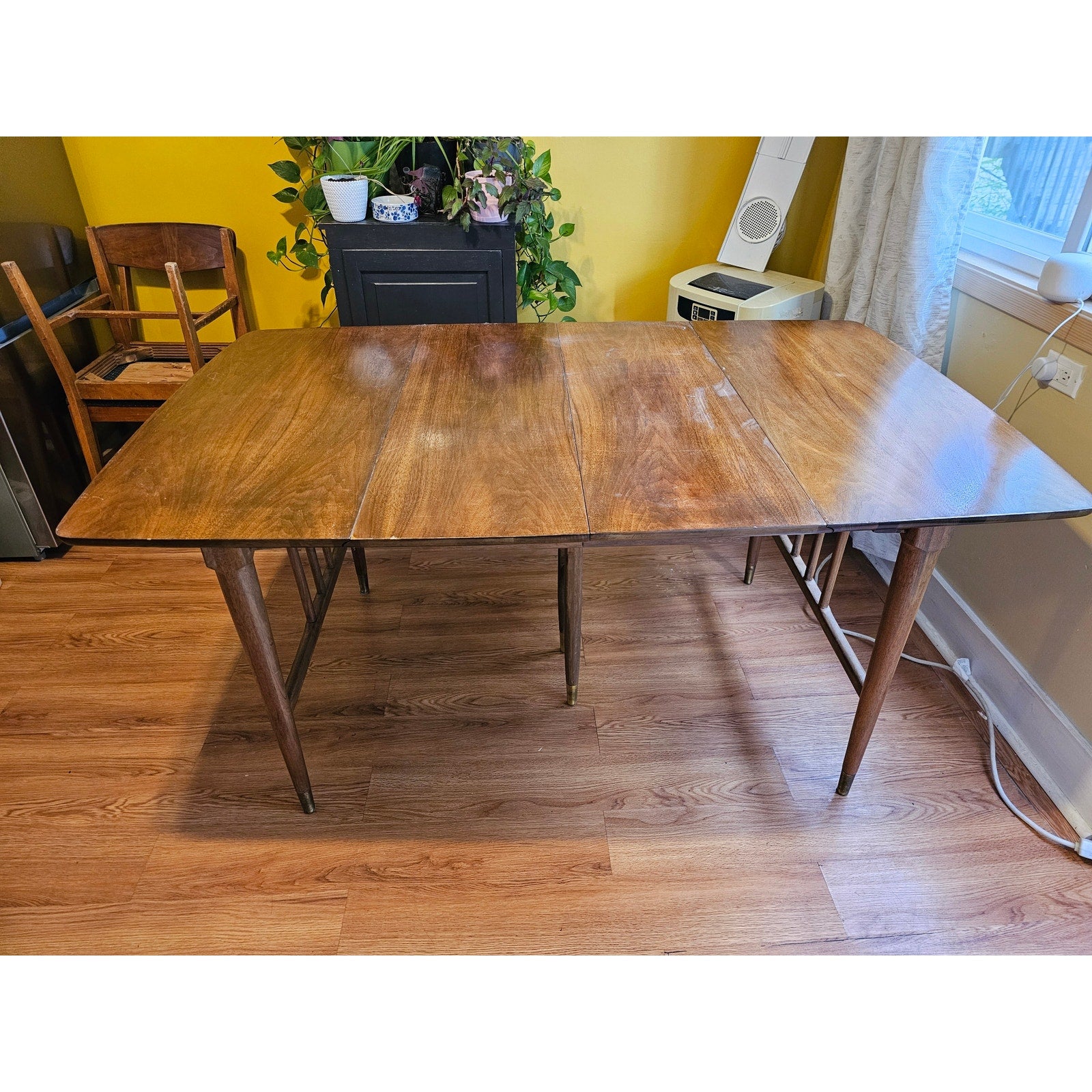 Mid-Century Walnut Expanding, Drop-Leaf Dining Table - Seats up to 10