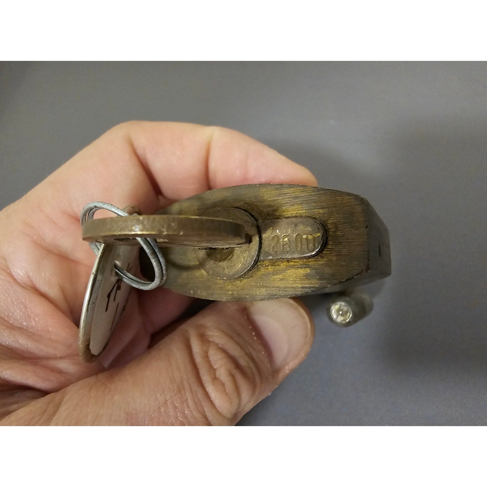 Vintage American/Americall 2080 Brass Padlock w/Junkunc Bros Key - 2" - works