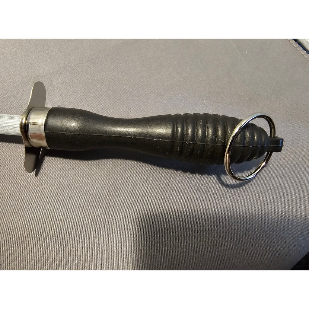 11-1/2" Black Plastic Handle Stainless Steel Knife Sharpener - Very Good