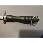 11-1/2" Black Plastic Handle Stainless Steel Knife Sharpener - Very Good