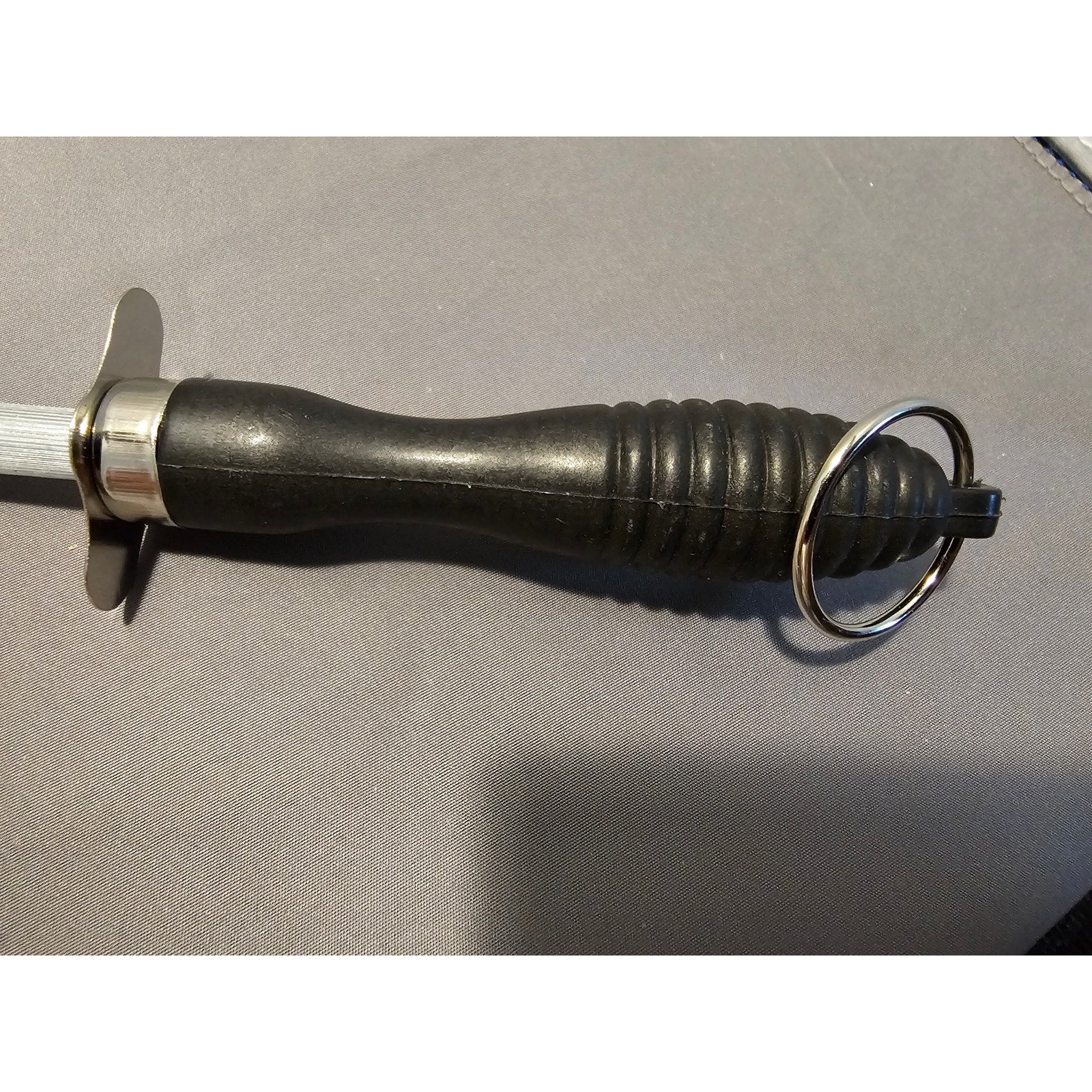11-1/2" Black Plastic Handle Stainless Steel Knife Sharpener - Very Good