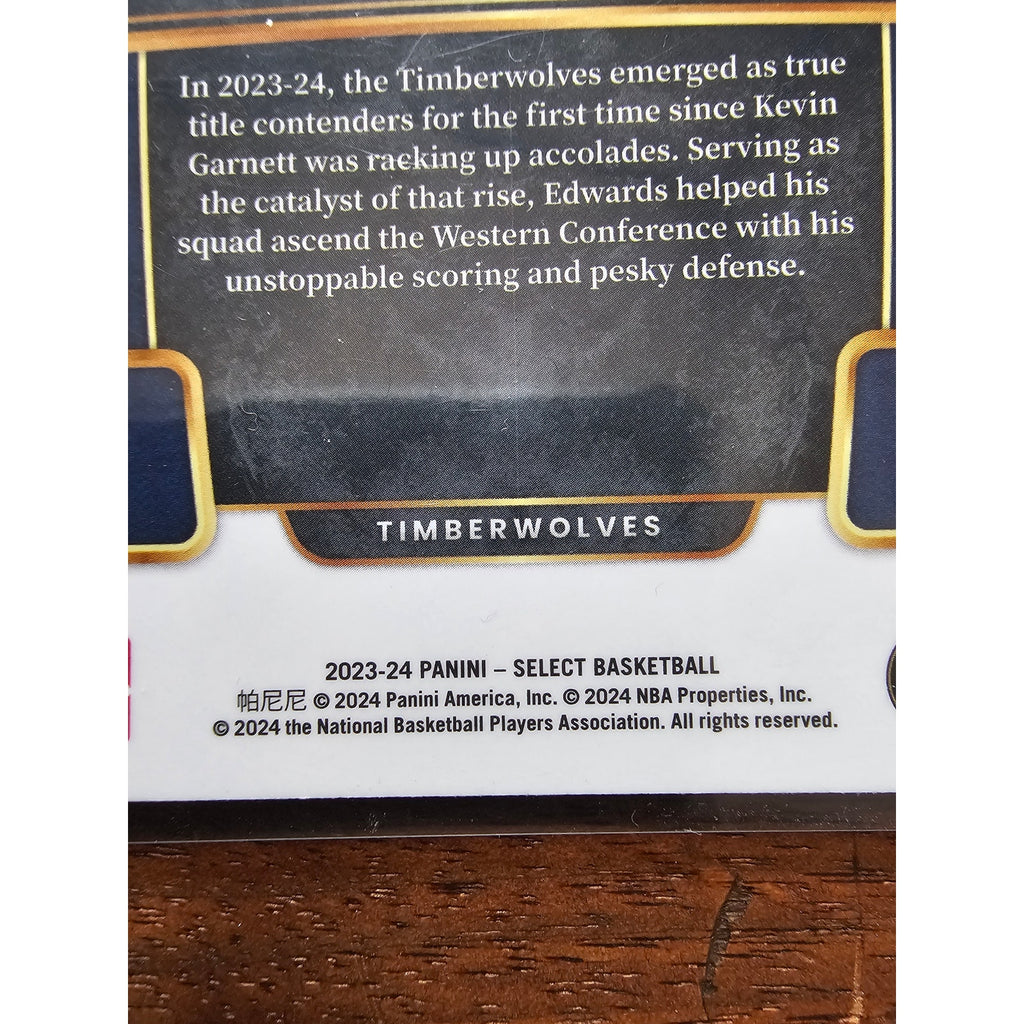 Anthony Edwards 2023-24 Panini Select #37 - Concourse - Minnesota Timberwolves