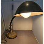 Antique Art Deco Cast Iron Gooseneck Desk Lamp - Works