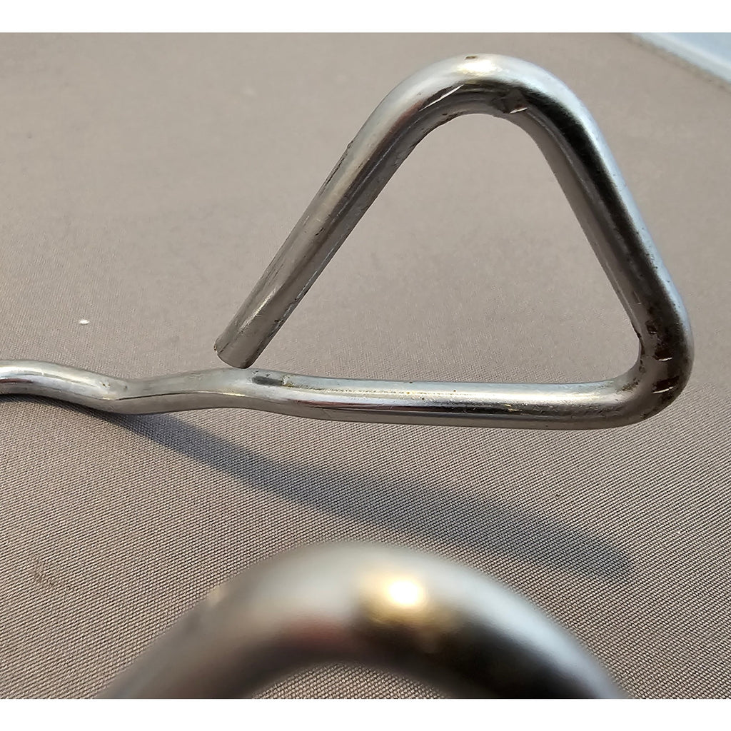 Vintage 8" Angled Stainless Steel Tongs - Made in Taiwan