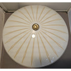 Vintage/Mid Century Modern Style, Frosted Sun Burst Two-Light Ceiling Fixture