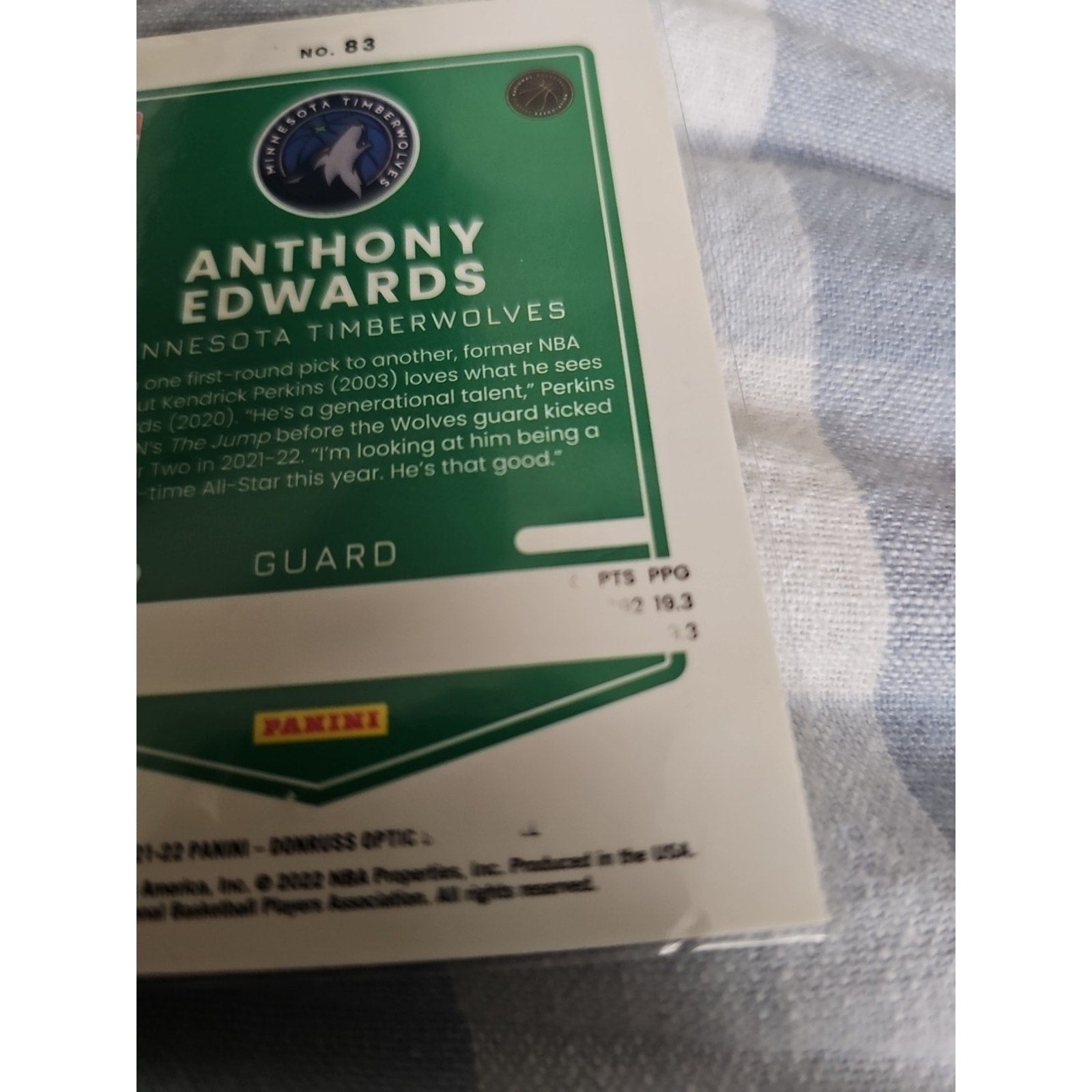Anthony Edwards 2021-22 Panini Donruss Optic #83 - Minnesota Timberwolves