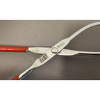 Vintage Ekco 10-1/2" Red Rubble Handle Stainless Steel Tongs - USA