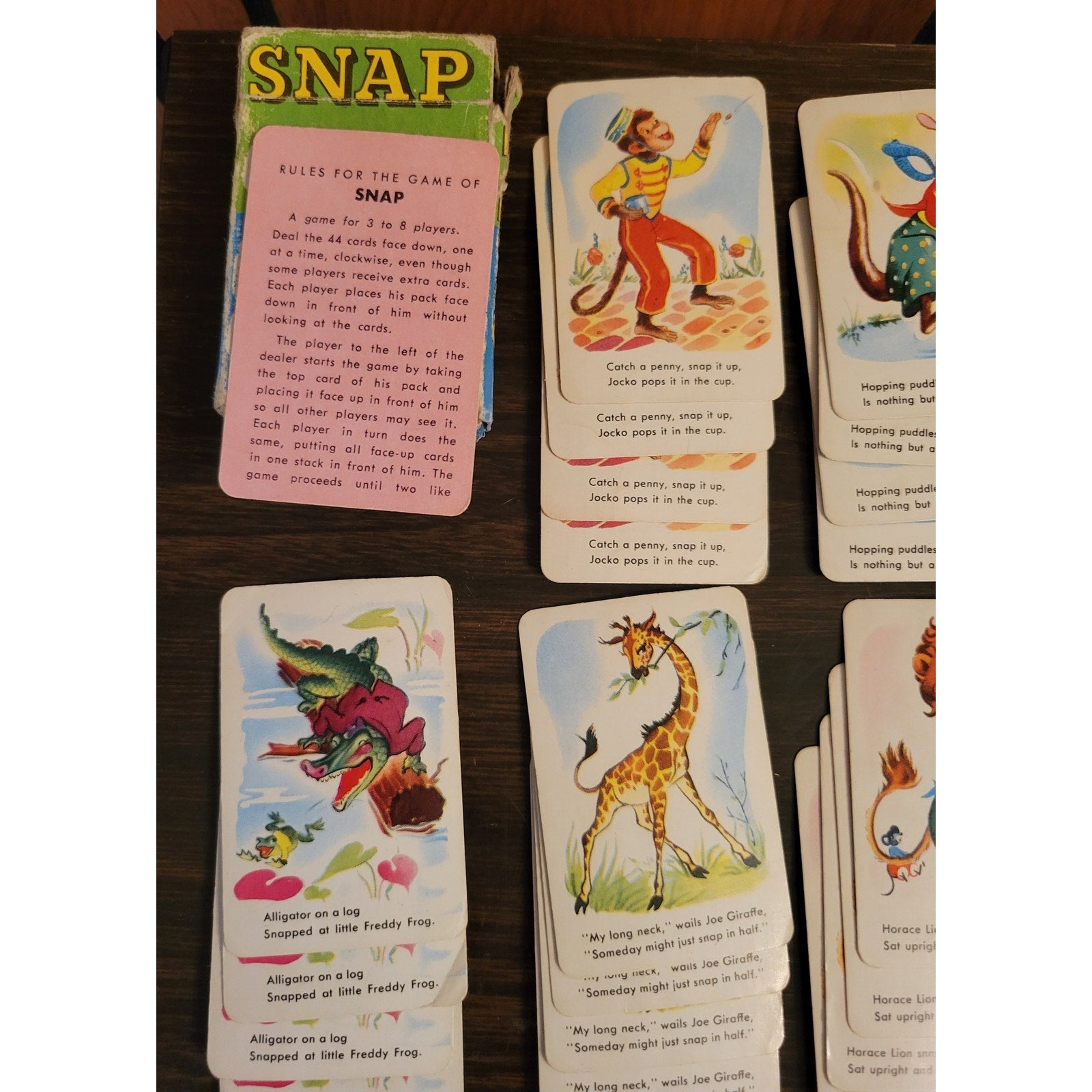 Vintage Whitman No. 5 Snap Mini Game - 45 Cards w/box instructions