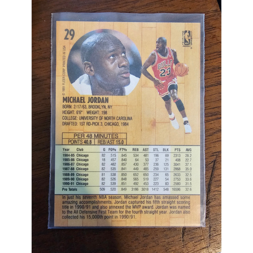Michael Jordan 1991-1992 Fleer #29 - Chicago Bulls - NBA