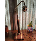 Mid Century Modern (MCM) Wood & Brass Desk/Piano Lamp - Retro Works!