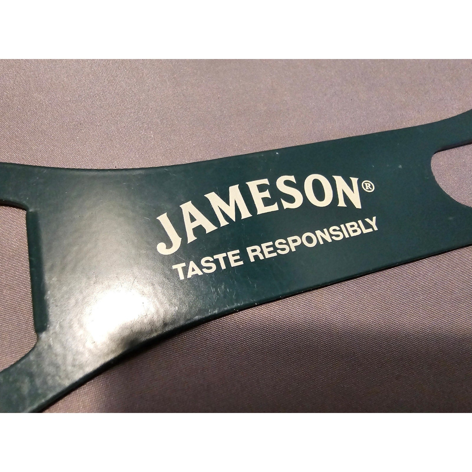 Vintage Green Jameson "Taste Responsibly" 7-1/2 in Bottle Opener