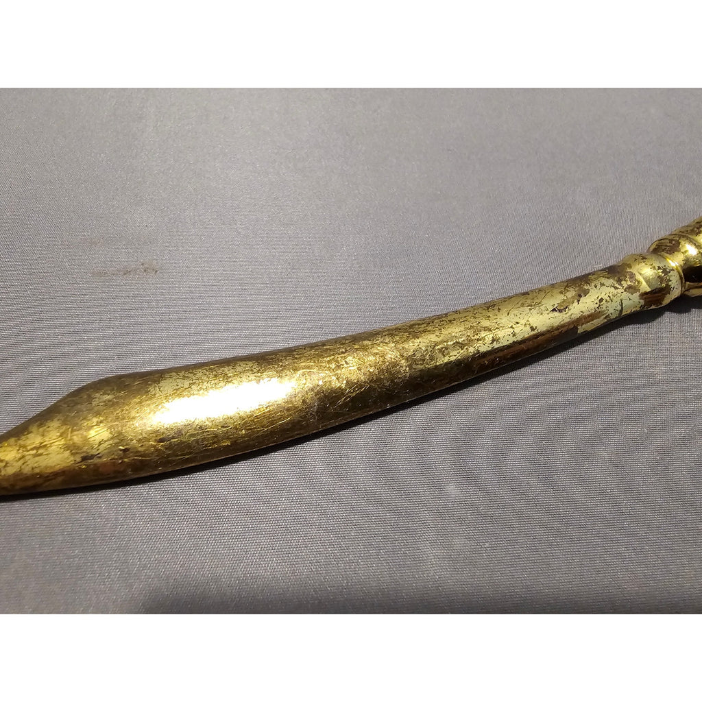 Vintage 8" Gold Brass Letter Opener w/Pineapple Design