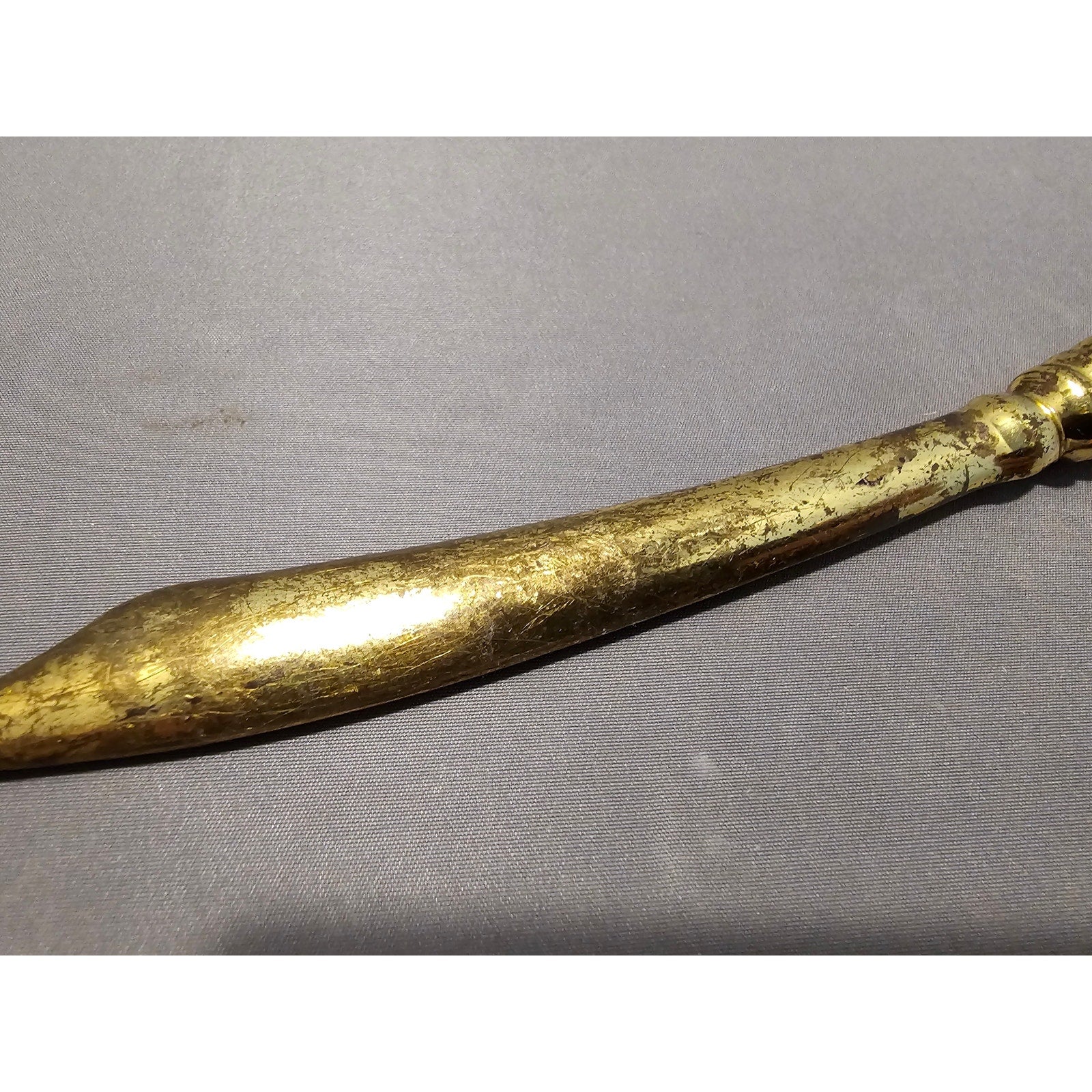 Vintage 8" Gold Brass Letter Opener w/Pineapple Design