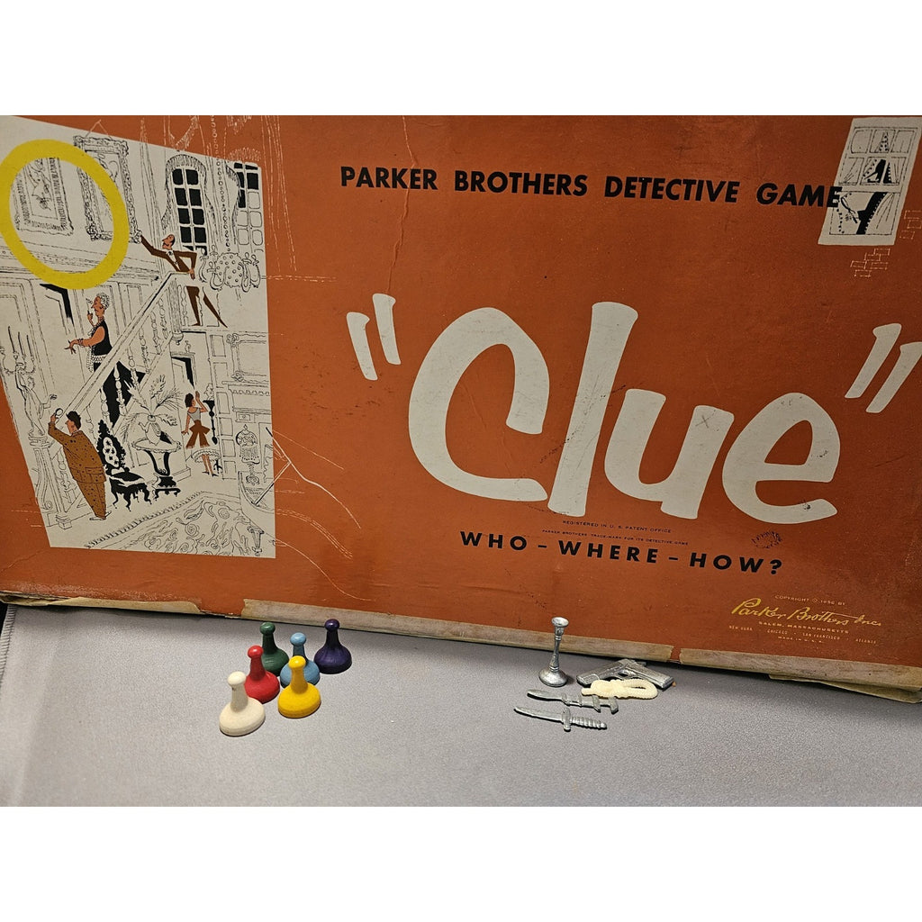 Vintage 1956 Clue Board Game - Replacement Parts - Game Tokens