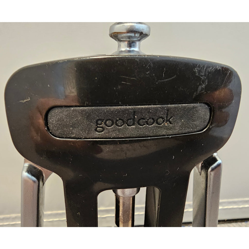 Goodcook Black/Silver Corkscrew Wine Bottle Opener w/Fins - Push Down - 6-1/2"