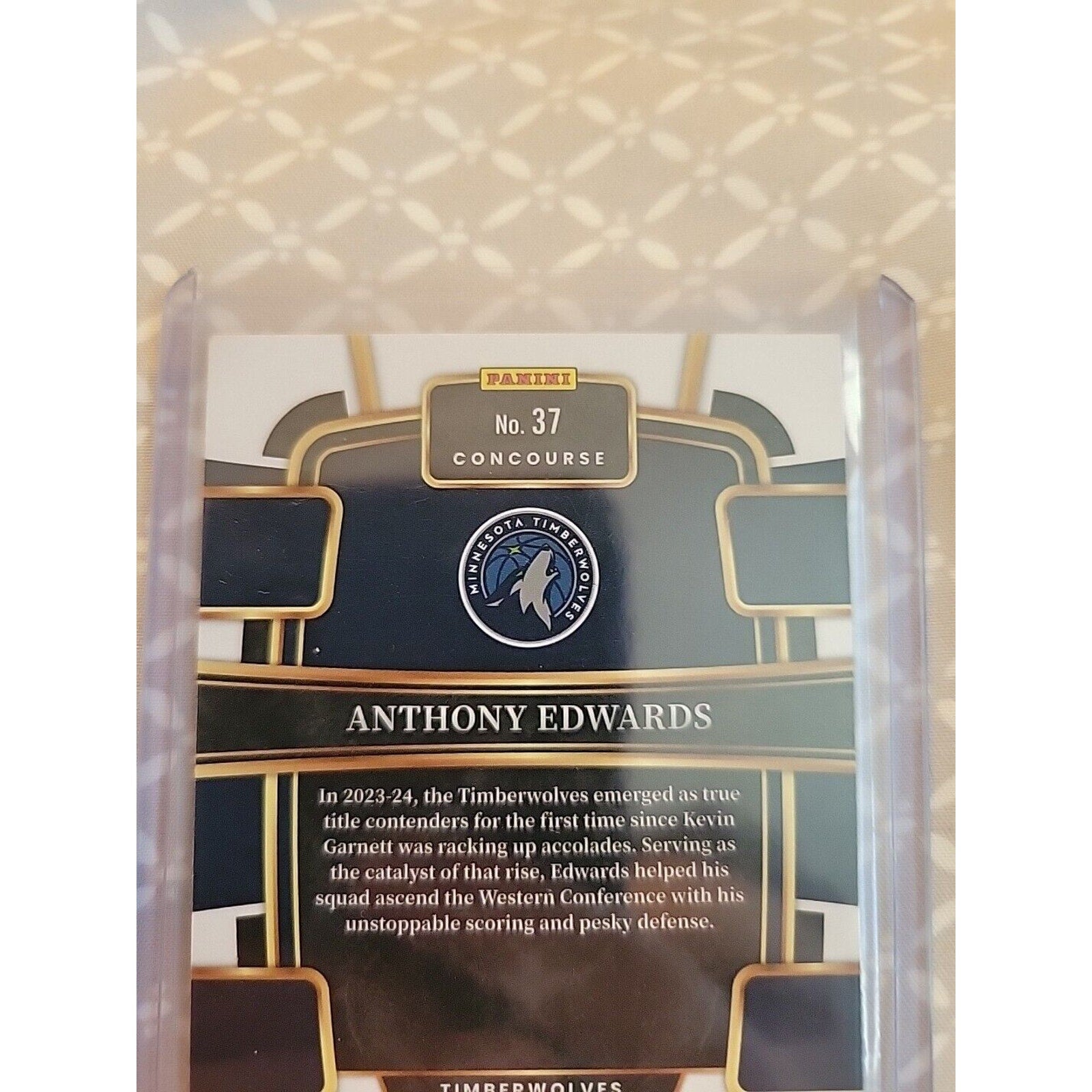 Anthony Edwards 2023-24 Panini Select #37 - Concourse Blue - Timberwolves