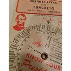 1957/58 Win With Flynn for Congress 1st District WI Gerald President Wheel Chart