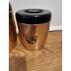 Vintage West Bend Copper Canister Set Of 4 - Aluminum Flour, Sugar, Coffee, Tea