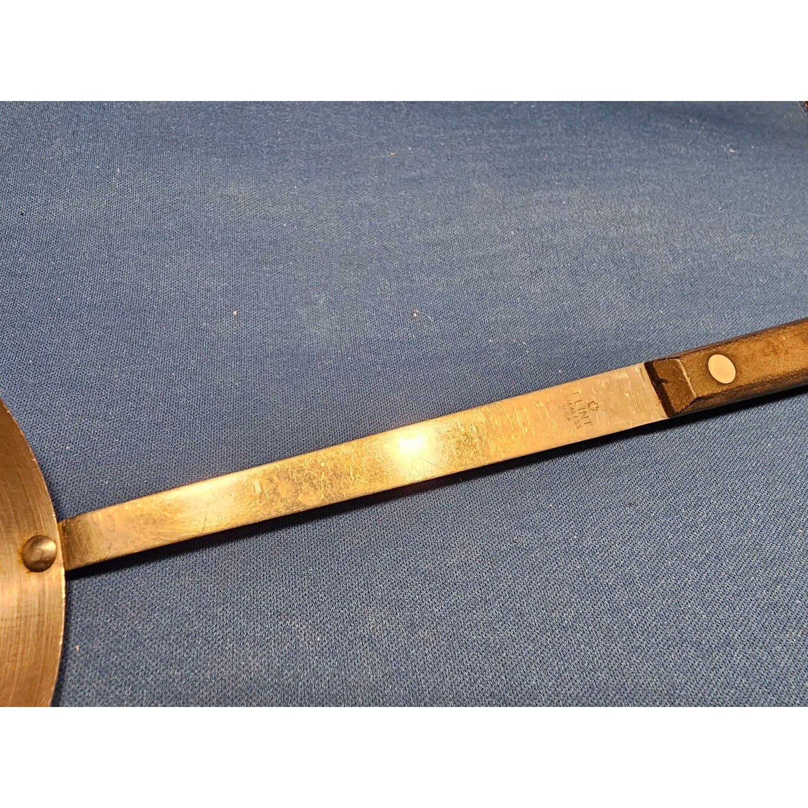 Vintage Flint Arrowhead Stainless Steel Soup Ladle w/Black Handle - USA