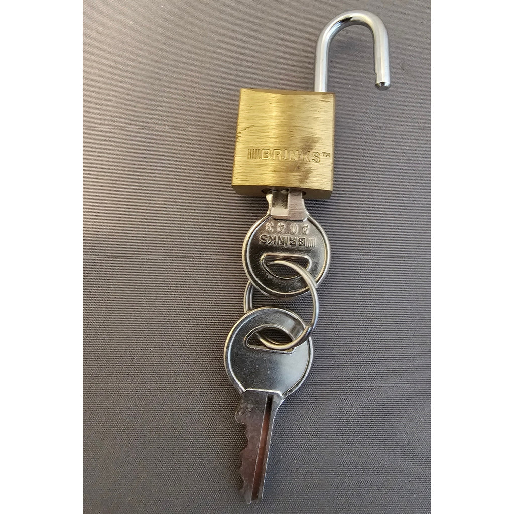 Vintage Brinks Hardened Miniature Luggage Padlock w/Keys - 1-3/8" x 3/4"- works