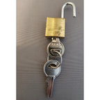 Vintage Brinks Hardened Miniature Luggage Padlock w/Keys - 1-3/8" x 3/4"- works