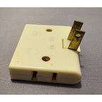 Vintage GE Wall Hugger/Flat #1734-21D 3-Tap Outlet Adapter - Ivory, 15A-125V