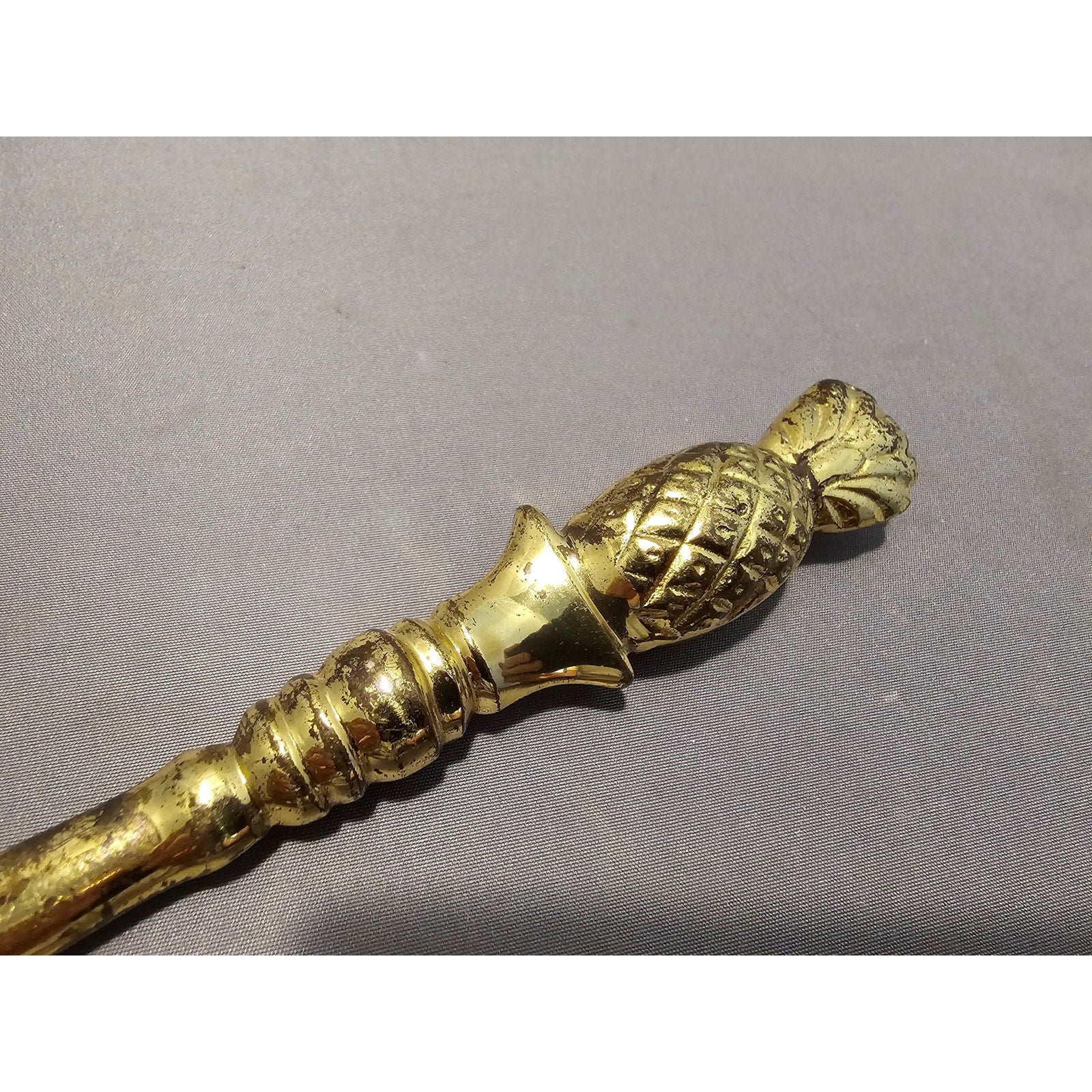 Vintage 8" Gold Brass Letter Opener w/Pineapple Design