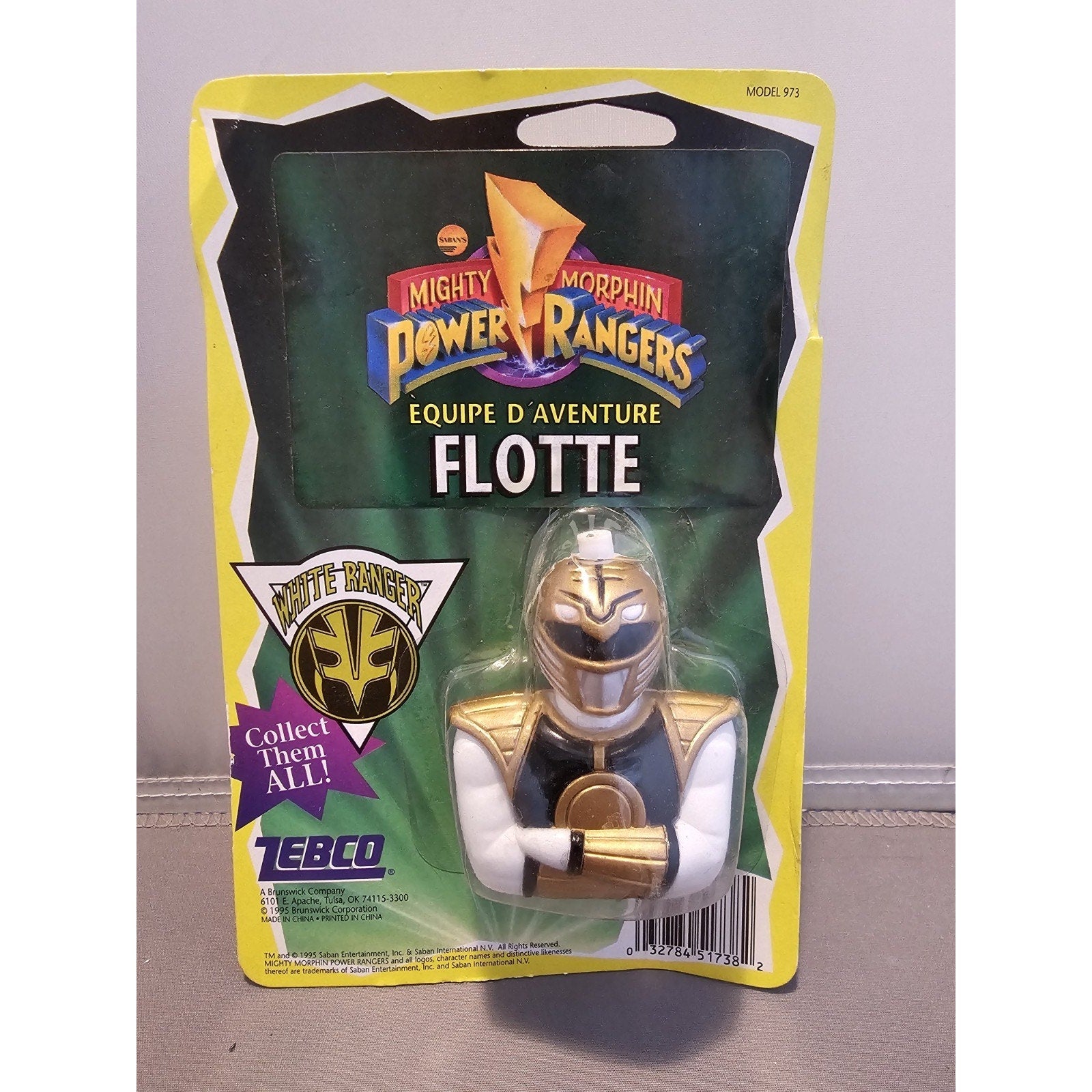 Vintage 1995 Mighty Morphin Power Rangers Zebco Fishing Bobber White Ranger #973