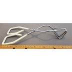 Vintage White Rubber Handle 8-1/2" Angled Stainless Steel Tongs - Made in Taiwan