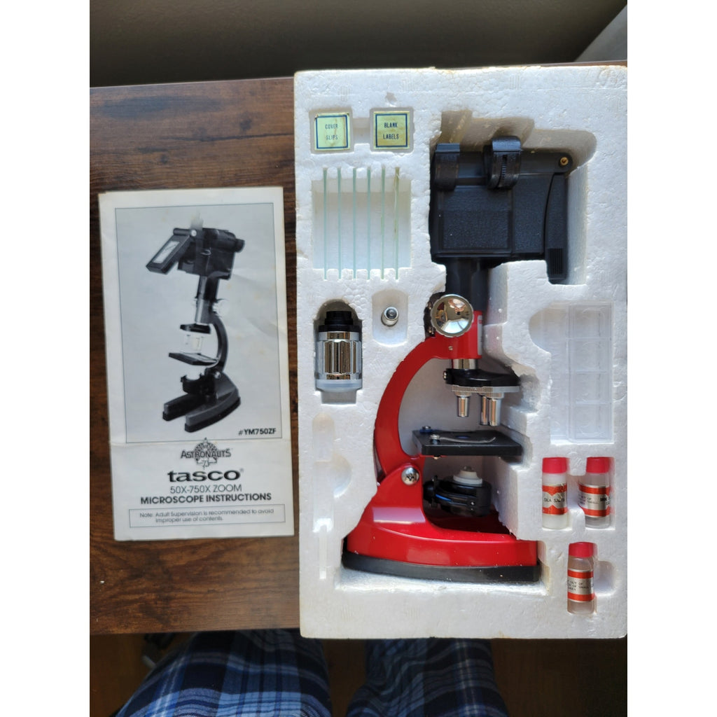 1986 Tasco YM750ZF - 5-Way View - 50 to 750 Power Zoom Microscope - Astronauts